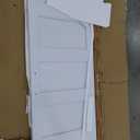 28x84 Inch White Sliding Barn Door Slab with 5ft Hardware Kit Included, 5-Panel, MDF Wood Panel Covered with Water-Proof Scratch-Proof PVC Surface, Simple DIY Assembly