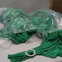 Peomeise 100pcs Emerald Spandex Chair Sashes with Buckle Slider for Wedding, Party Decoration