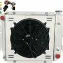 ALLOYWORKS 3 Row Aluminum Racing Radiator+Shroud Fan+Thermostat Fits For 1987-2006 Jeep Wrangler YJ TJ/Chevy V8