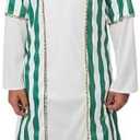 Fun Express Boys Shepherd Costume for Christmas Nativity Play - Kids Biblical Costume with Robe & Headpiece | Green White Striped Tunic for Pageant, Church & Holiday Programs | Child Medium 40.25"