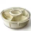 Rotating Divided Serving Tray with Lid and Handle, 6 Compartment Snackle Box Container, Airtight Portable Veggie Fruit Tray for Party Picnic Kitchen Camping