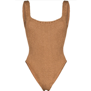 Women's One Piece Swimsuit, Brown, Size M