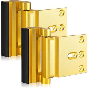 Shimeyao Security Door Lock, 2 Pcs Home Door Reinforcement Lock with 8 Screws Prevent Unauthorized Entry 3 Inch Home Door Lock Withstand 800 Lbs Aluminum Door Security Devices for Home Safety