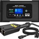 18 Amp 36 Volt Golf Cart Battery Charger for EZGO TXT with D Style Plug, 36V-18A & 48V-13A Smart Car Battery Charger, Trickle & Pulse Repair, Lithium, LiFePO4, Lead-Acid Automotive Battery Maintainer
