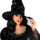 Morph Ruched Black Witch Hats For Women, Witch Accessories For Womens Hat, Halloween Costumes For Women Adult