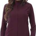COZZIPLUS Women Zip up Athletic Running Jacket Lightweight Workout Yoga Top with Thumb Holes and Pocket (Large, Burgundy)