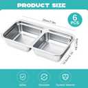 Stainless Steel Snack Containers, 6-Pack Reusable Grab and Go Containers with Lids, Dual Compartment Bento Box for Travel, Camping & Lunch Prep