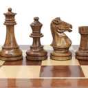 House of Chess  Grand Master Staunton Tournament Chess Set Pieces  King Size: 33/4" (Broad Base) + 2 Extra Queens  Acacia Wood/Boxwood