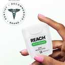 REACH Waxed Dental Floss, 2X More Value, Plaque Remover for Teeth, Shred Resistant, Floss Slides Smoothly, Easy to Use, Waxed, for Adults & Kids, Oral Care, PFAS Free, 3 Pack, 115 yd, Mint