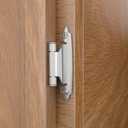 Chibery 3/8 Inch Inset Cabinet Hinges, 50 Pack Self Closing Flush Face Mount Hinges with Door Bumper, Variable Decorative Hardware for Bathroom, Furniture, Kitchen Cabinet Doors, Brushed Nickel