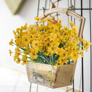 12 Bundles Artificial Violet Flowers Artificial Flowers Fake Silk Flowers for Indoor Outside Garden Home Wedding Farmhouse Porch Box Decor(Yellow)