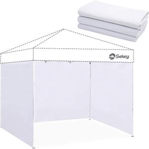 Sekey 3 Sidewalls for 10x10 Canopy Tent, 3 Pack Pop up Canopy Sunwalls Only, Waterproof, 99% UV Protection (White)