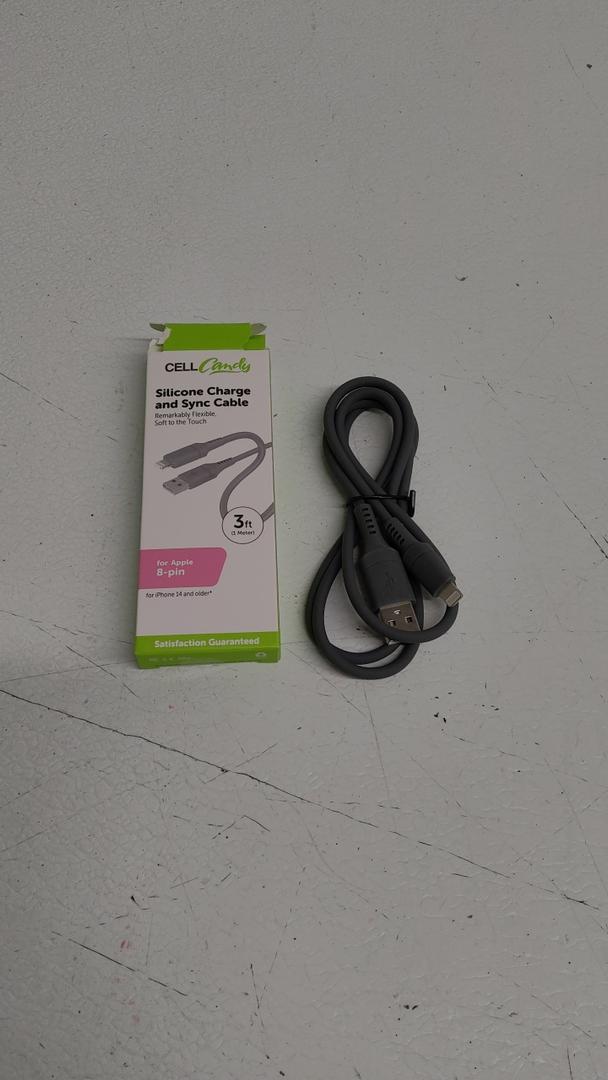 CELL CANDY Silicone Charge and Sync Cable 3ft for Apple 8-pin 3ft