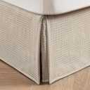 MIYE Pleated Waffle Weave Bed Skirt, Tailored Dust Ruffle 14 Inch Drop Easy Fit, Machine Washable,No Split Corners (Beige, King - 14" Drop)