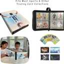 Soccer Card Binder 440 Pockets- Waterproof Trading Card Album with 55 Removable Sleeves Fit - 3 Rings with Zipper -Compatible with Topps Sports Cards Collection