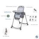 Maxi-Cosi Minla 6-in-1 High Chair for Babies & Toddlers, Portable Foldable Highchair, EcoCare Fabric, 9 Heights, 5 Reclines, 4 Tray Positions, Classic Slate