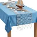 SATINIOR 1 Pcs Fish Net Party Decorations Fishing Net Table Runner Decorative Nautical Cotton Fishnet for Pirate Mermaid Hawaiian Ocean Beach Under the Sea Themed Party Decor (Natural)