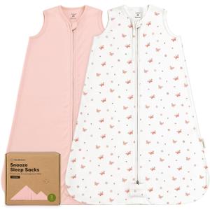 2-Pack Baby Sleep Sacks, Zipper Wearable Blanket-0.5TOG Organic Cotton,Lightweight,Soft Cozy Toddler Sleeping Sack 6-12 months,Easy to Wear Large Newborn Transition Swaddles Sleepsacks(Butterflies, M)