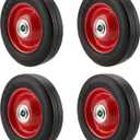MOUYAT 4 Pack 6 Inch Solid Rubber Replacement Tires, Flat Free Hand Truck Wheel with 5/8 Inch Axle Size, Heavy Duty Solid Rubber Wheels for Hand Truck, Dolly, Wheelbarrows