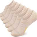 Airacker No Show Socks Womens Athletic Cushioned Low Cut Sports Running Ankle Socks for Women 6 Pairs (8-10)