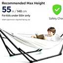 2-in-1 Hammock Kids Chair, Foldable Steel Stand Indoor Outdoor Swing Bag | Convertible swing hammock chair, rustproof frame, no-tool setup, holds 220 lbs, carry bag for playroom, yard, camping indoor