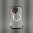 COOLQO for iPhone 15 Pro Max Case 6.7'' Upgraded 360 Spin Magnetic Stand [Compatible with Magsafe][Military Protection] Shockproof Protective Phone Holder Cover for iPhone 15 Pro Max, White Gold