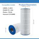 C1200 Pool Filter Cartridge, Compatible with Hayward CX1200RE, PA120, C-8412, Ultra-B2, FC-1293, Clearwater II 125, Waterway Pro Clean 125, 817-0125N, 120 sq.ft. 1Pack
