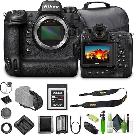 Nikon Z9 Flagship Professional Full-Frame Stills/Video FX-Format Mirrorless Camera + Memory Card Wallet + 120GB G XQD Memory Card + Card Reader + 3 Piece Filter Kit + Flex Tripod + More