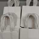 qiqee 200-Packs White Paper Gift Bags with Handles Bulk 4.5"x2.5"x6" Mini Size Paper Bags Multiple Uses