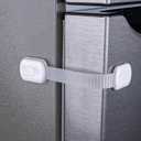 2-Pack Child Proof Fridge Lock with Adhesive - Adjustable Baby Proofing Straps - Refrigerator Lock for Kids - Freezer Latch to Keep Door Closed - for Toddlers, Cats, & Dogs - Universal Compatibility