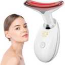 Face and Neck Massager, 7 Color LED Facial Beauty Device, Portable Skin Care Tools for Home Use,White