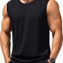 TACVASEN Tank Top for Men Moisture Wicking Cotton Sleeveless Shirts Muscle Gym Workout Causal Summer Tank Tops (XX-Large, #01 Black)