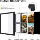 iRahmen 5x7 Collage Picture Frame with Tempered Glass - Wood Photo Frames Display Four 5 x 7 Pictures with Mat, Home Decor Wall Mount, Black, Four 5x7 in