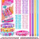 DIY Silicone Bracelet Making Kit for Kids - Girls Colorful Charm Art & Craft Kit with Adjustable Rubber Wristbands, Decoration Accessories & Stickers for Party Favors and Birthday Gifts Ages 6 7 8