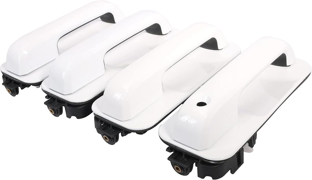 Exterior Door Handle, for Ford F150 Pickup 2015-2020, Oxford White Front Rear and Left Right Outside Door Handles, OE# FL3Z1522405AA JC3Z2626605AA JC3Z2522404AA, 4PCS