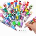Kawaii Animal 4-in-1 Multicolor Pens (30 Pcs Bulk Pack) | Cute Ballpoint Pens for Kids Party Favors, Classroom Prizes, School Gifts with Assorted Ink - Adorable Writing Tools for Girls & Boys