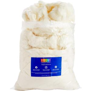 Bright Creations Wool Batting for Stuffing Animals, Crafts, Cushions, Pillow Filler, Needle Felting (16oz, Natural White) - Pillow Stuffing