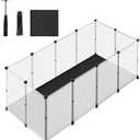 SONGMICS Guinea Pig Playpen, Removable Oxford Fabric Mat, Small Animal Pen, Pet Fence Indoor, DIY Plastic Enclosure for Hamsters, Rabbits, Hedgehogs, 57.1 x 28.7 x 22.4 Inches, White ULPC013W01