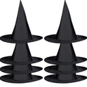 8 PCS Halloween Witch Hats Witch Costume Accessory for Halloween Cosplay Party, Black (Pack Of 2)