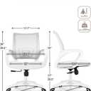 NEO CHAIR Office Desk Computer Chair Ergonomic Mesh Gaming Cushion Seat with Comfy Lumbar Mid Back Support Adjustable Height Swivel Rolling Wheels for Home Task (Ivory)