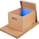 File Storage Boxes with Lids, Photo Storage, Letter/Legal Size, 4-pack | Heavy-Duty Kraft Board with 3-Ply Reinforced Walls, Handles and Lids for Long-Term File and Photo Storage,12x16x10 Inches