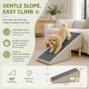 2-in-1 Foldable Ottoman Dog Ramp for Couch,Convertible Folding Dog Stairs for Couch and Bed,Non-Slip Wooden Pet Stairs for Puppy Senior Injured Dogs