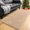 OLANLY 2x5 Machine Washable Runner Rugs for Hallway, Soft Fluffy Shaggy Bedside Rugs for Bedroom, Living Room, Indoor Floor Carpet for Kids Girls and Boys, Nursery Rooms, Home Decor Aesthetic, Beige