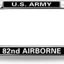 US Army 82nd Airborne Durable License Plate Frame,Veteran US Army Customazible Script Metal License Plate Frame for US Standard Car License (MY008junduiwai369)