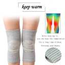 Bamboo Charcoal Compression Knee Sleeve for Runners & Arthritis - Elastic, Breathable Knee Support Pads with Warmth & Odor Control (Gray+Black) (Large)