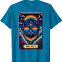 Funny Ally Cat Tarot Card Pride Sunglasses Gay Pride LGBTQ T-Shirt for Men Women M
