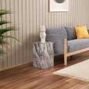 Modern Marble Side Table, 20" Small Square End Table for Living Room, Bedroom, Exhibition Hall, Suitable for Displaying Vases, Statues, Table Lamps, etc.(MAXCAP: 90 Lbs) Venice Brown, Medium