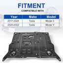 Front Skid Plate Compatible with Tesla Model 3 2017-2024 & Tesla Model Y 2020-2022 Chassis Guard Plates Splash Shield Cover with Install Accessories