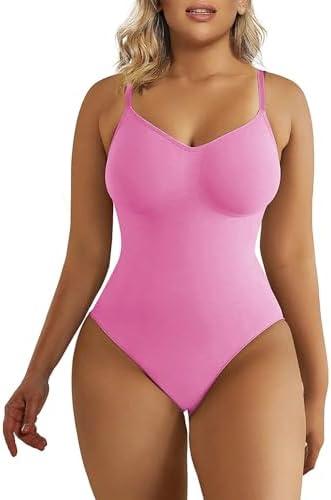 SHAPERX Women's Shapewear Bodysuit Tummy Control Body Shaper Seamless Sculpting Snatched Waist Body Suit XXXS/XS