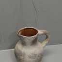 LUKA Ceramic Rustic Farmhouse Vase,8.25 inch Terracotta Vase with Handle,Neutral Clay Pot Vases Decorative Vase for Living Room,Table,Shelf Decor(Brown,M)